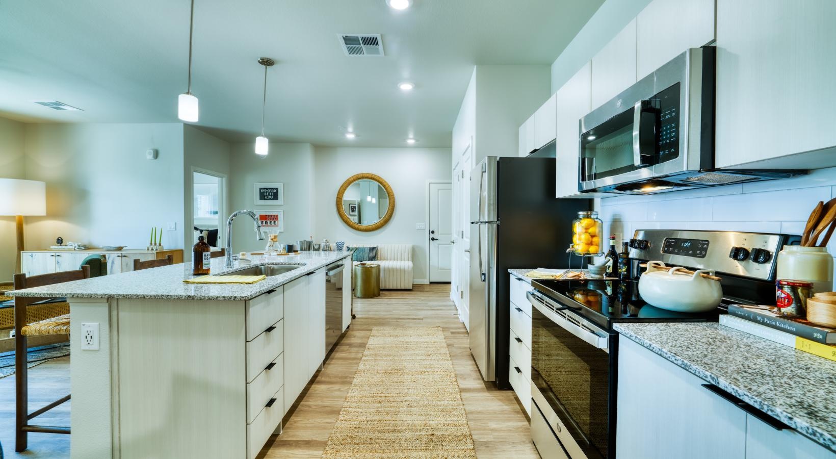 Spacious kitchens with thoughtful details a kitchen with a large island