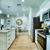 kitchen with large island and stainless steel appliances