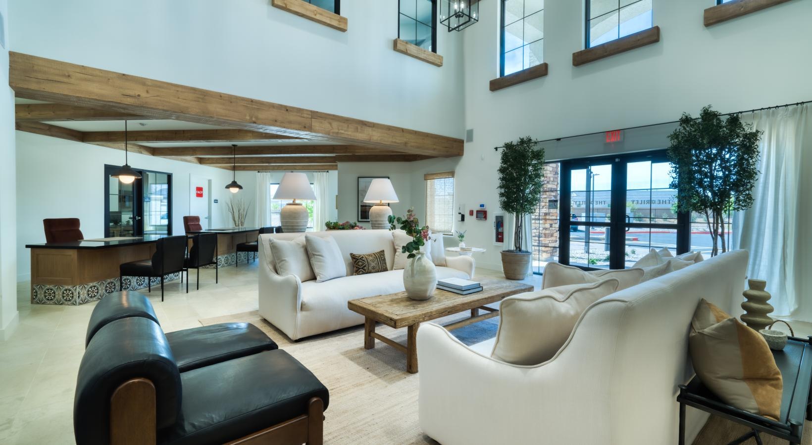 Enjoy our resident-only features a living room with a piano and couches