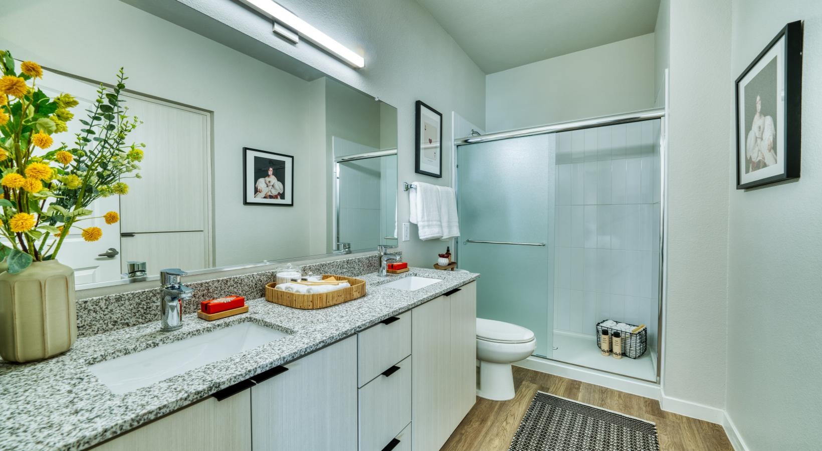 Bathroom options with thoughtful details a bathroom with a tub sink and a toilet